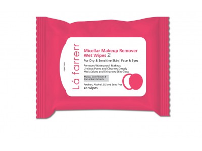 دستمال مرطوب آرایش پاک کن مخصوص پوست‌های خشک و حساس لافارر