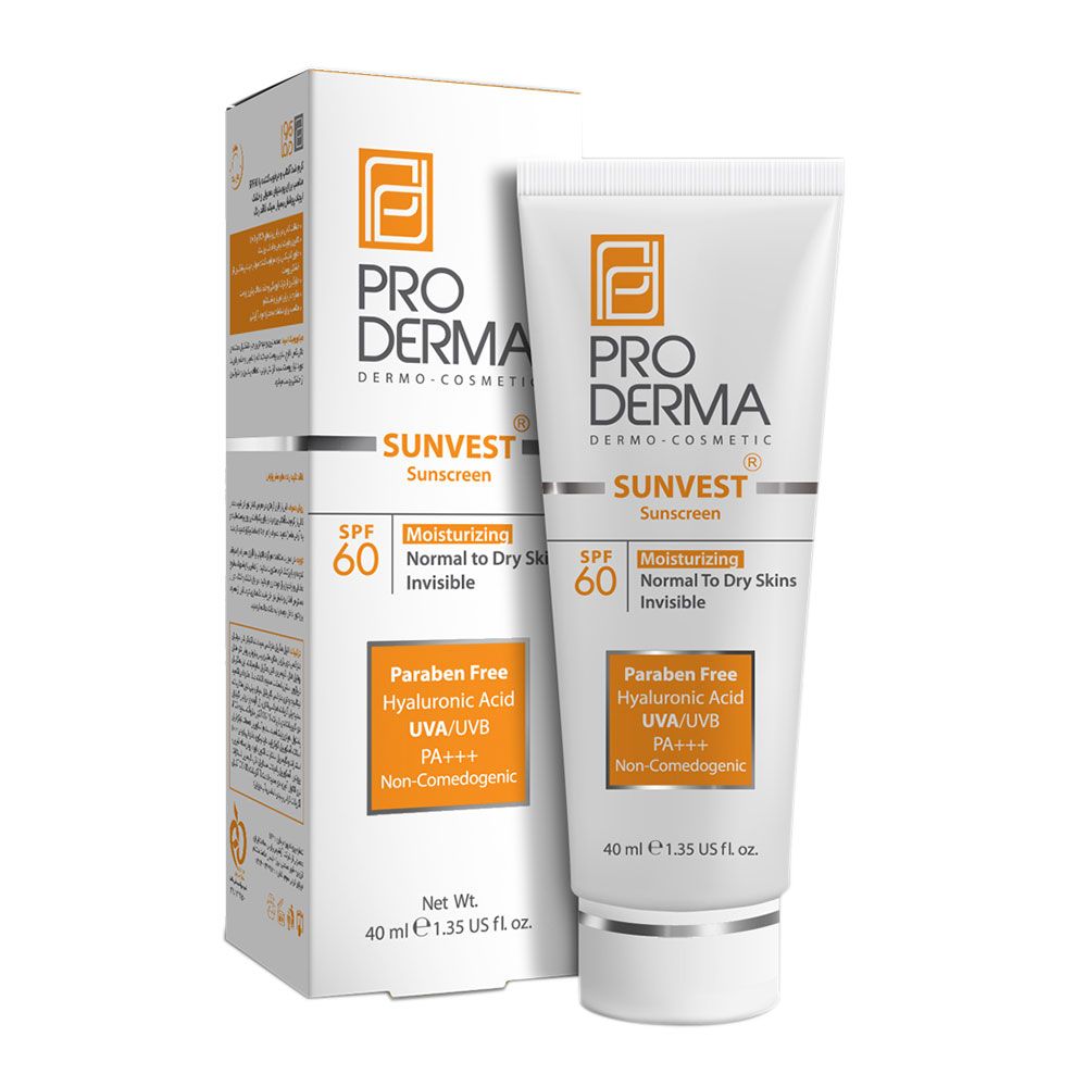 ضد آفتاب و مرطوب کننده بی رنگ SPF60 پرودرما